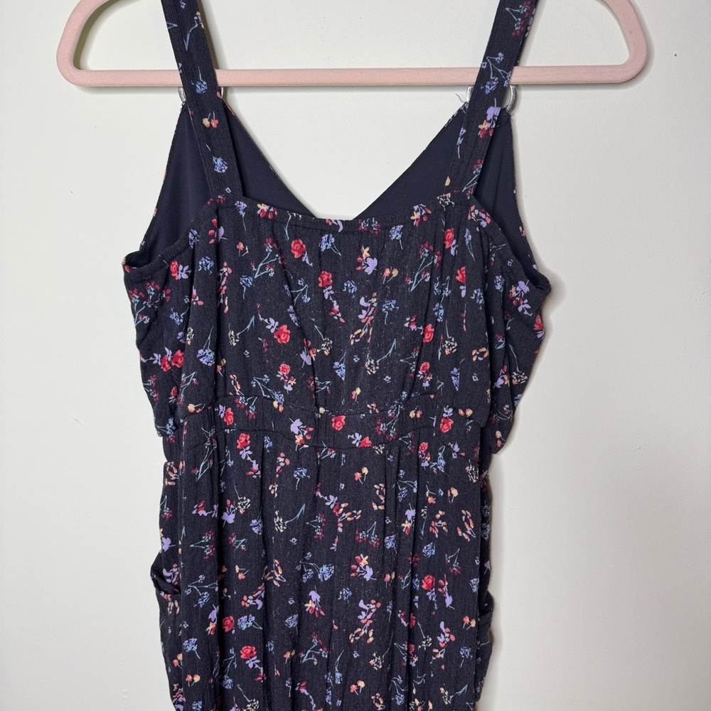 Black Floral Jumpsuit tie waist - Picture 5 of 6